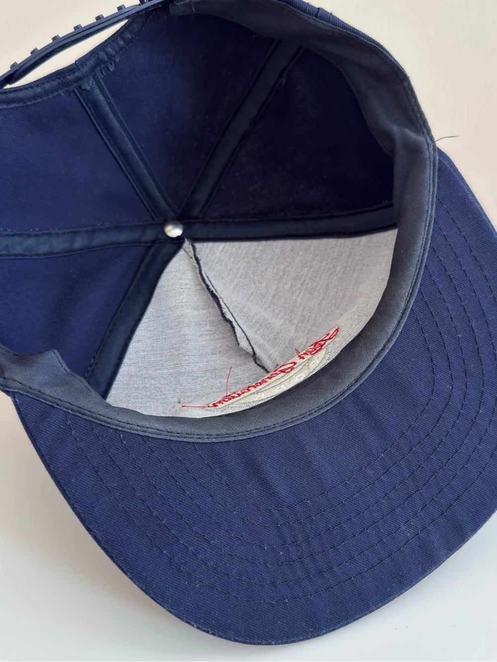 Vintage Smithfield Pork Lean Generation USA Made Navy Blue Snapback Hat Cap